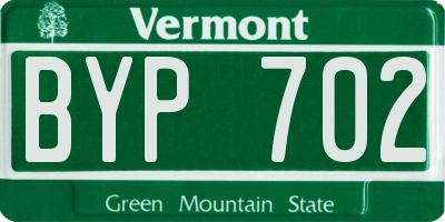 VT license plate BYP702