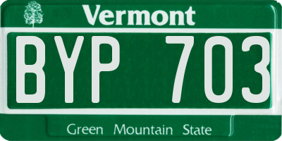 VT license plate BYP703