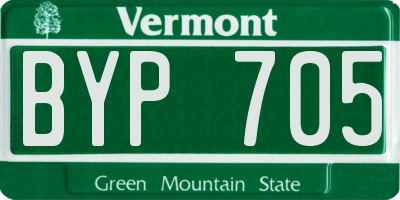 VT license plate BYP705