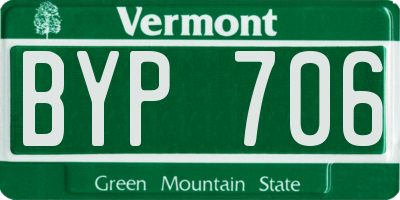 VT license plate BYP706