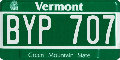 VT license plate BYP707
