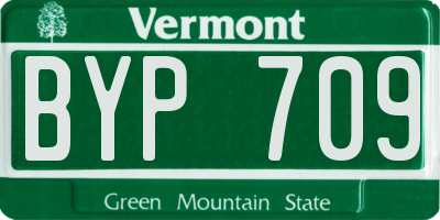 VT license plate BYP709