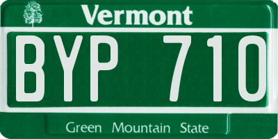 VT license plate BYP710