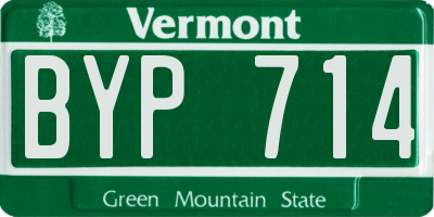 VT license plate BYP714