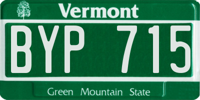 VT license plate BYP715