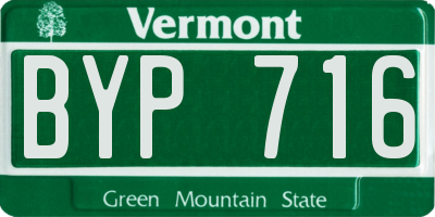 VT license plate BYP716