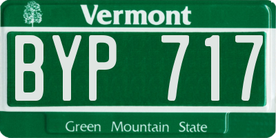 VT license plate BYP717