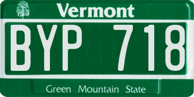 VT license plate BYP718