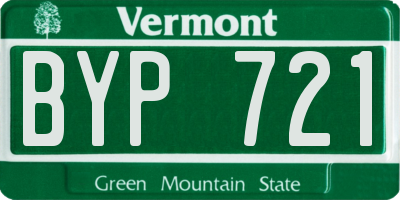 VT license plate BYP721