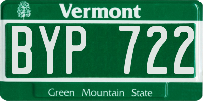 VT license plate BYP722