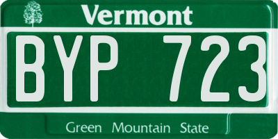 VT license plate BYP723