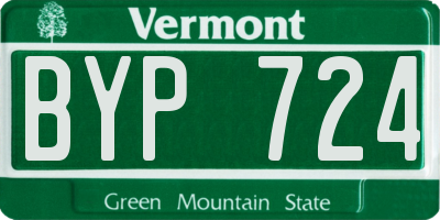 VT license plate BYP724