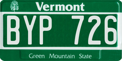 VT license plate BYP726