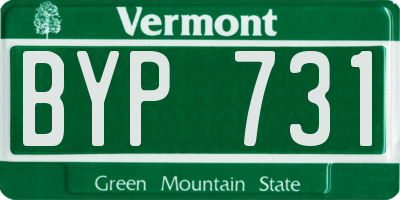 VT license plate BYP731