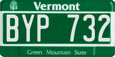 VT license plate BYP732