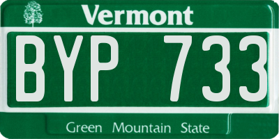 VT license plate BYP733
