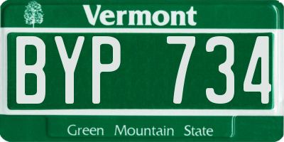 VT license plate BYP734