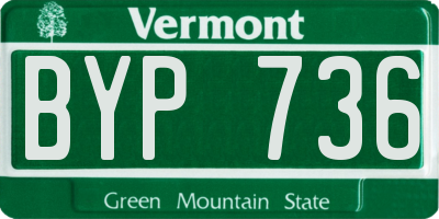 VT license plate BYP736