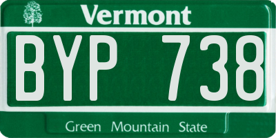 VT license plate BYP738