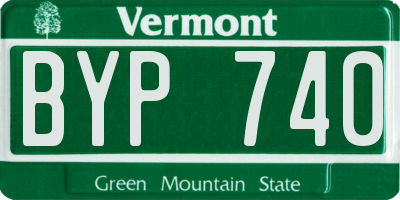 VT license plate BYP740