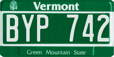 VT license plate BYP742