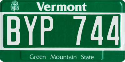 VT license plate BYP744