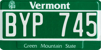 VT license plate BYP745