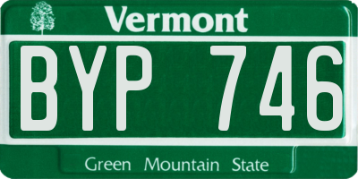 VT license plate BYP746