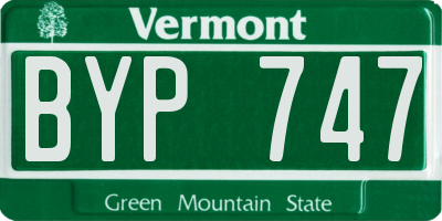 VT license plate BYP747