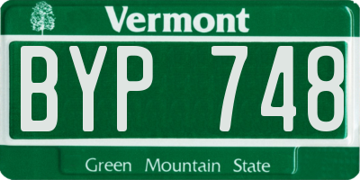 VT license plate BYP748
