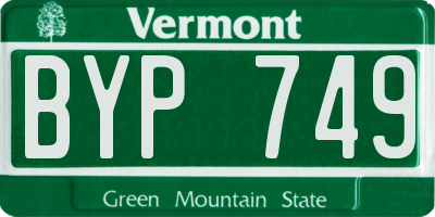 VT license plate BYP749