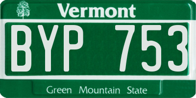 VT license plate BYP753