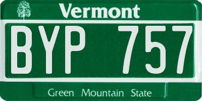 VT license plate BYP757