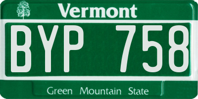 VT license plate BYP758