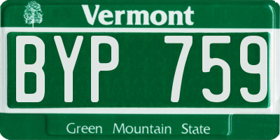 VT license plate BYP759