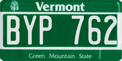 VT license plate BYP762