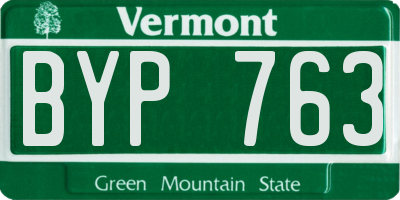 VT license plate BYP763