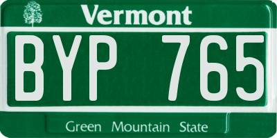 VT license plate BYP765