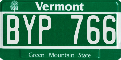 VT license plate BYP766
