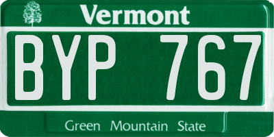 VT license plate BYP767