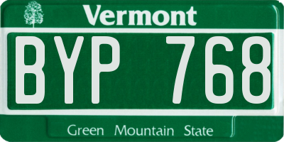 VT license plate BYP768