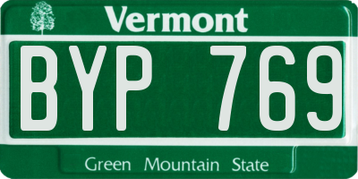 VT license plate BYP769