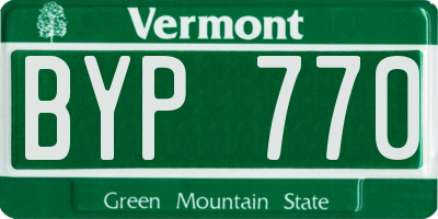 VT license plate BYP770