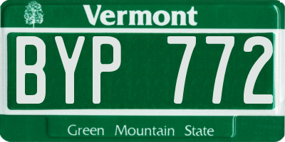 VT license plate BYP772