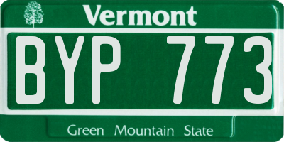 VT license plate BYP773