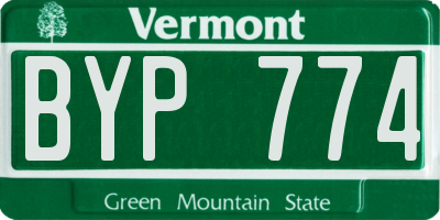 VT license plate BYP774