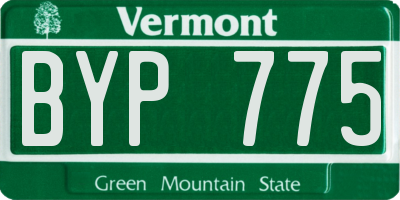 VT license plate BYP775