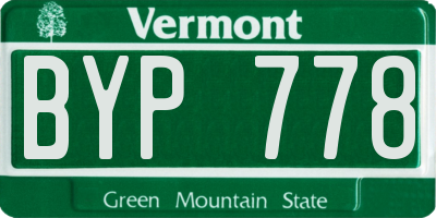 VT license plate BYP778