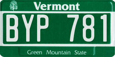VT license plate BYP781