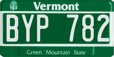VT license plate BYP782